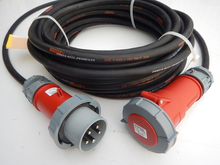 Krachtstroom kabel 63A 5meter 5x10mm